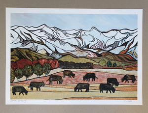 Cattle Grazing Art Print