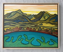Load image into Gallery viewer, Karioi mountain by New Zealand artist Miranda J Caird. Framed acrylic painting