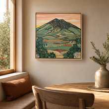 Load image into Gallery viewer, Original contemporary framed acrylic painting by New Zealand Artist Miranda J Caird . Golden Days