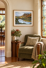 Load image into Gallery viewer, Framed Te Mata Peak Art Print  hanging in an Art Deco Home
