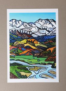 Mountain Peak To Valley Floor Art Print