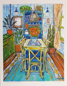 The Blue Dining Room Art Print
