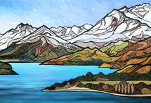 Load image into Gallery viewer, On the Way to Glenorchy fine art print, Queenstown Lakes New Zealand, hand-signed by artist Miranda J Caird — available in 3 sizes