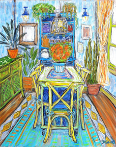 The Blue Dining Room Art Print